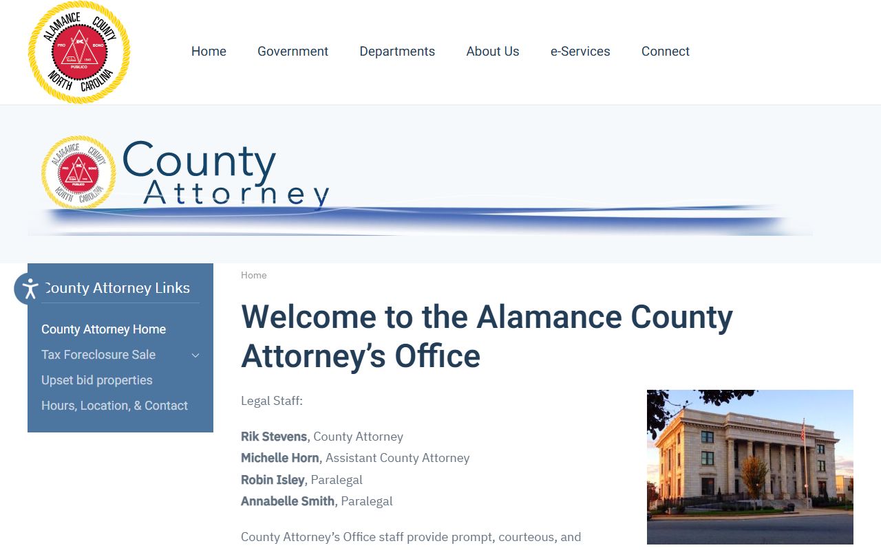 Alamance County Attorney office contact information for DUI resources