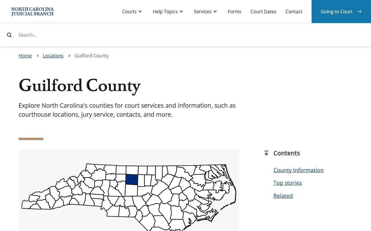 Guilford County DUI records courthouse information page