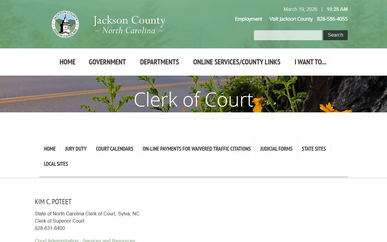 Jackson County DUI records judicial branch page