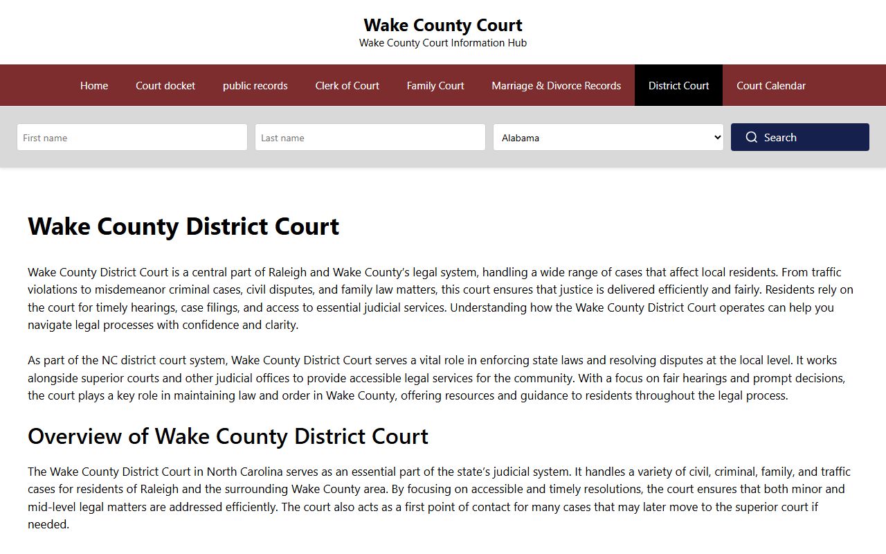 Wake County District Court DUI DWI case records
