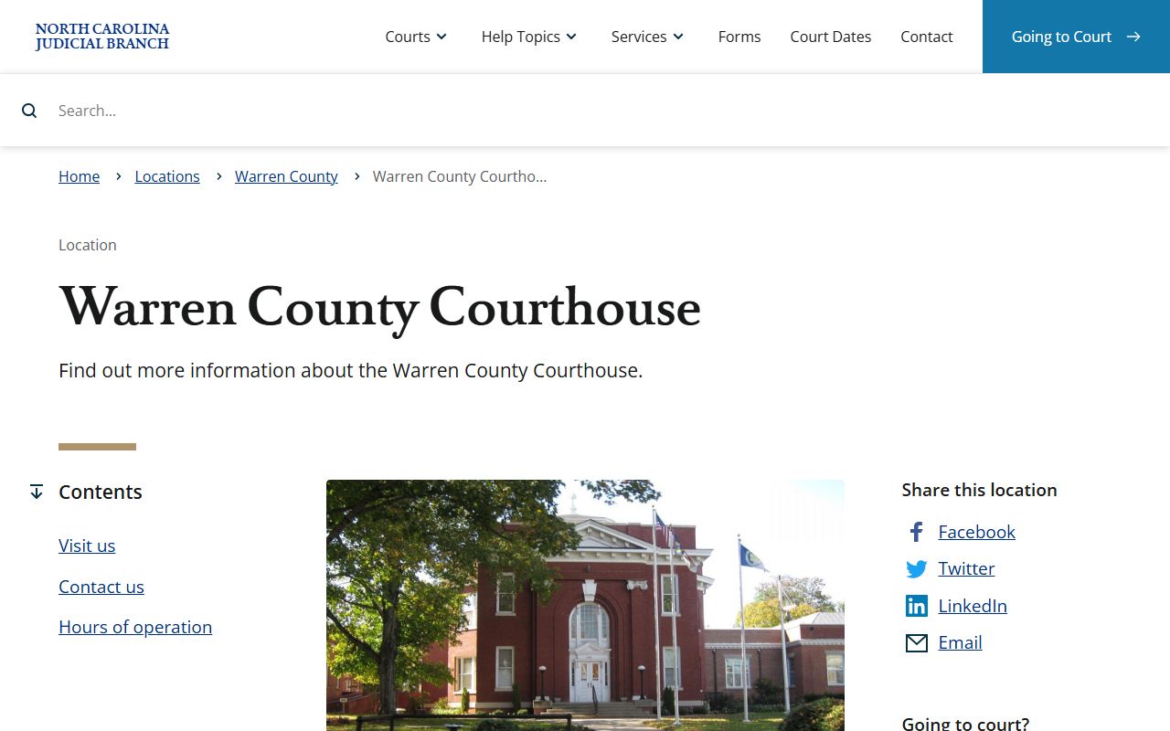 Warren County Courthouse information for DWI record searches