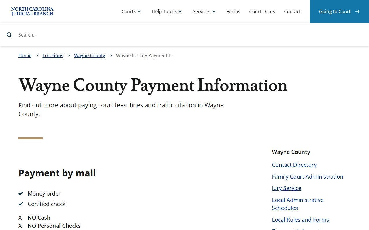 Wayne County payment procedures for DUI fines and fees