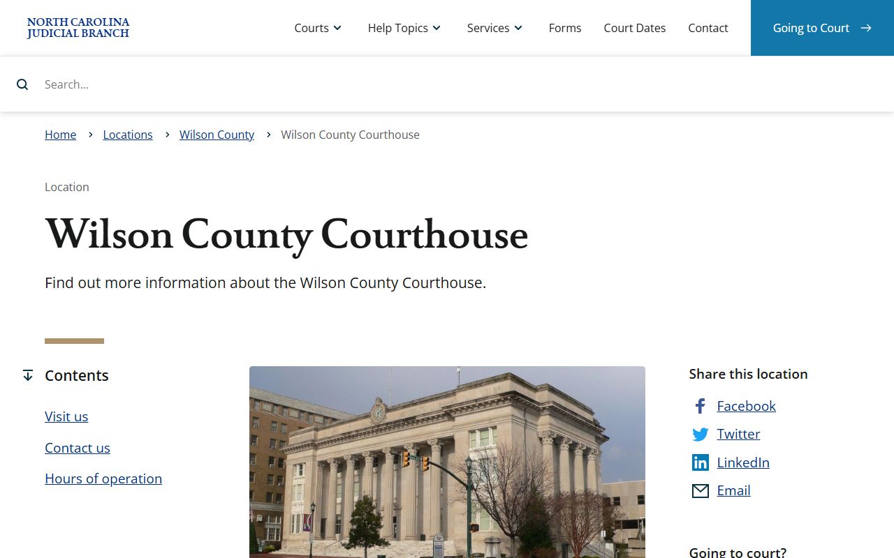 Wilson County Courthouse for DWI record searches