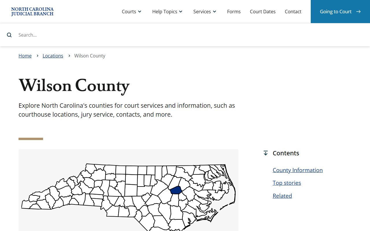 Wilson County NC Judicial Branch page for DUI records